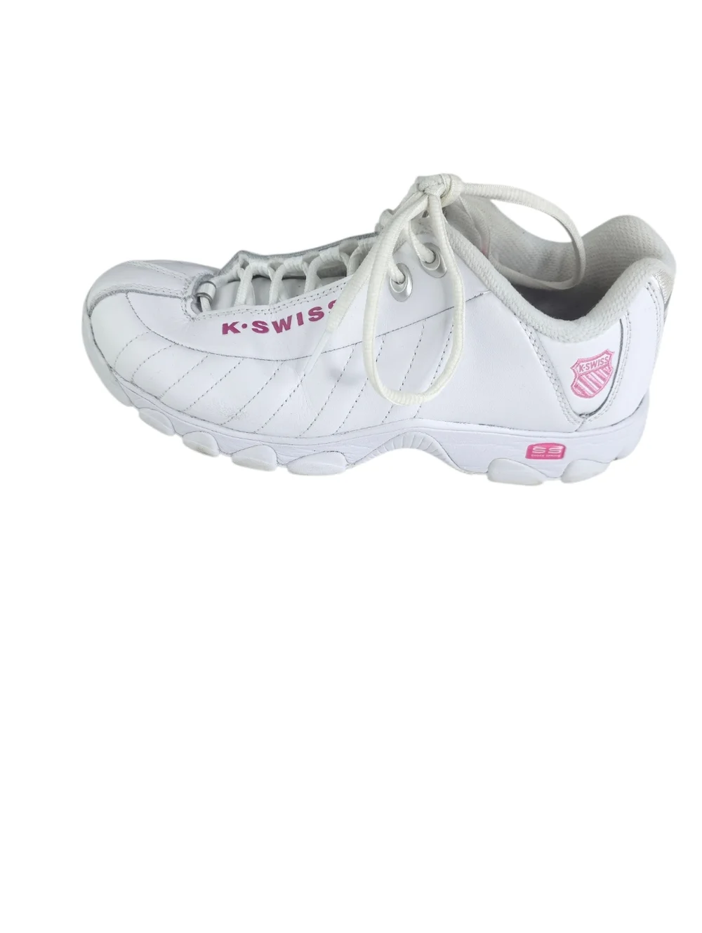 K-Swiss ST329 CMF White And Pink Tennis Shoe Size 9 wide - Picture 2 of 8